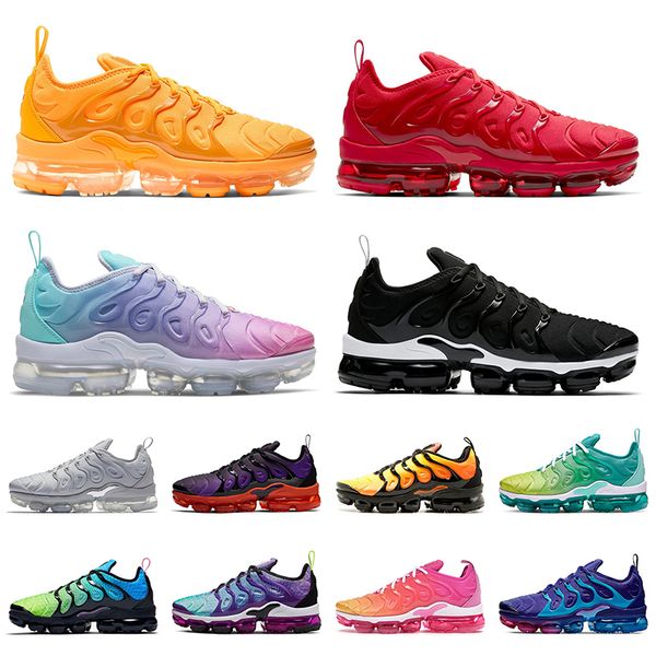 

wholesale tn plus mens running shoes size 13 university gold triple red pastel mix color pink fashion women sneakers tns sports trainers, White;red