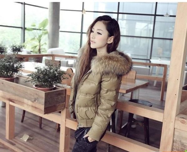 

2019 autumn down jacket coat down jacket and winter new large fur collar women's short korean style hooded women's coat, Black