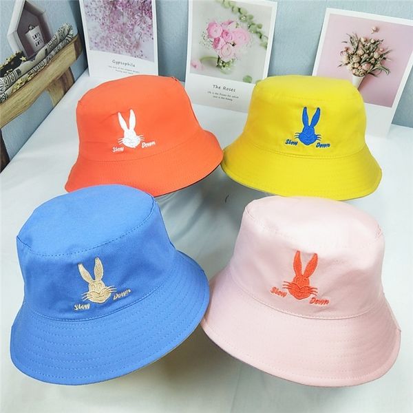 

yjppa children's korean style daisy fisherman's double-sided embroidery for bucket bucket embroidered fisherman hat boys and girls, Blue;gray