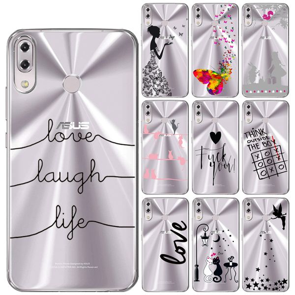 

love laugh life soft tpu case for coque asus zenfone 5 ze620kl butterfly tinker bell silicon cover for asus ze620kl