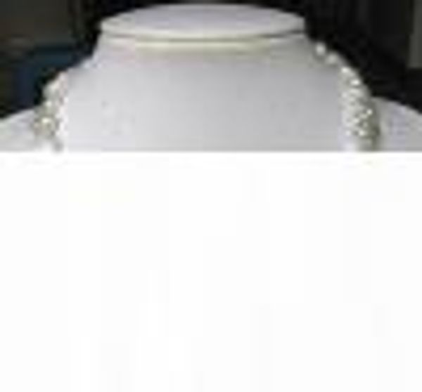 

genuine 13-14mm natural white baroque pearl necklace 17inches, Silver