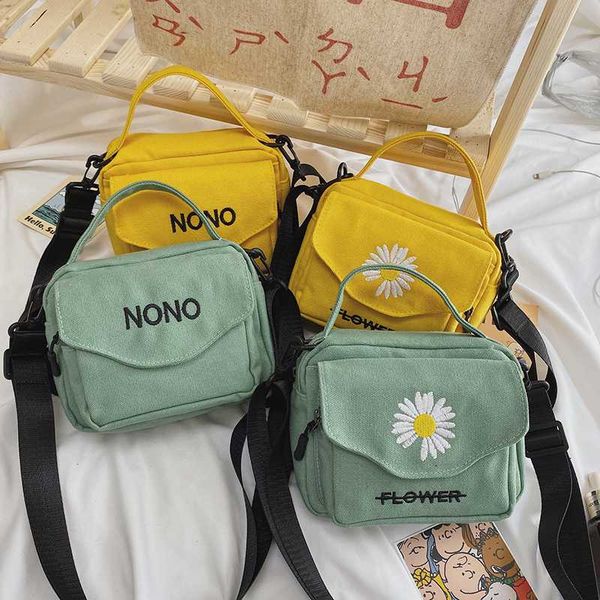 

summer 2020 new canvas women's one shoulder messenger bag, fashionable korean handbag