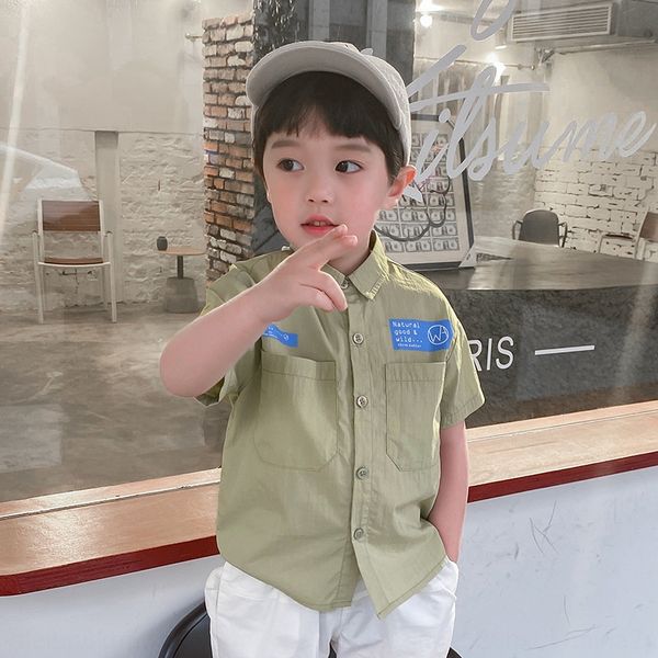 

men's 2020 new children's casual for children and children boys' foreign style base fashion 3 shirt shirt, White;black