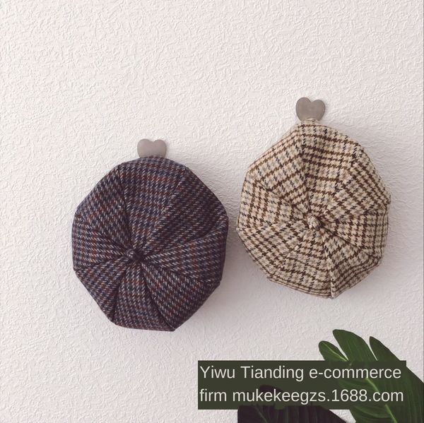 

personality british style all-match children beret beret octagonal lady style baby pumpkin octagonal hat fashion hat, Yellow