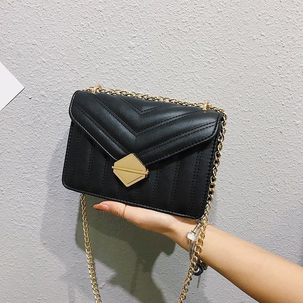 

qk99h advanced sense western style women's 2020 new korean style all-match messenger fashion diamond grid chain shoulder diamond should