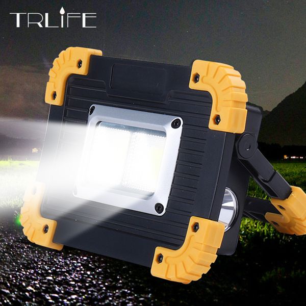 

led floodlight portable spotlight lampe lantern camping lamp searchlight usb work light 18650 power bank with box