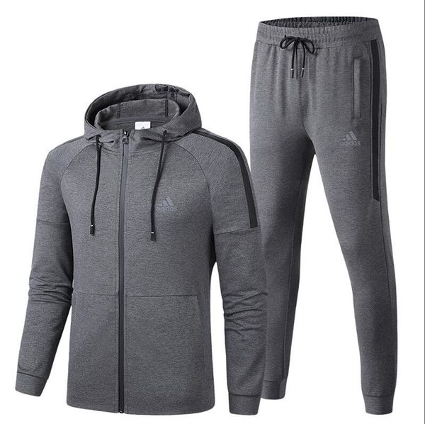 

spring tracksuits for mens coats &pants suits brand fashion autumn cardigan men hoodies sweatshirts zipped mens clothing asia size l-5xl, Gray
