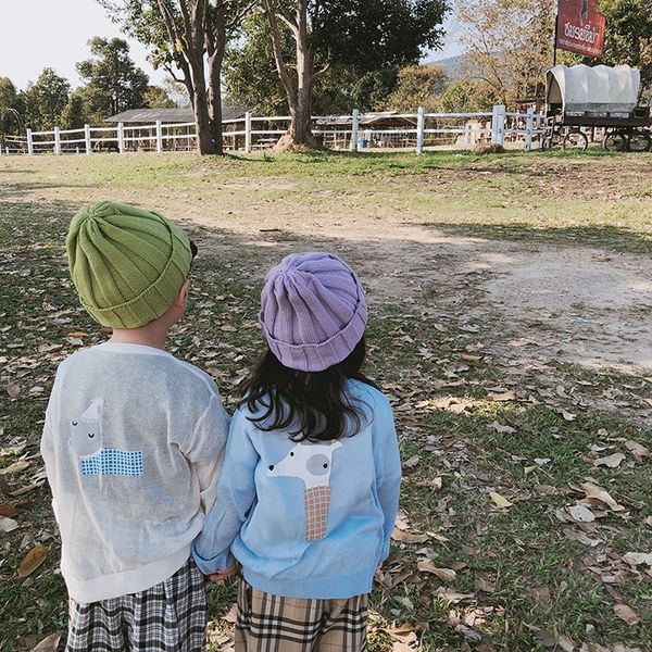 

gsejw 2020 летний корейский стиль детская одежда солнцезащитный крем солнцезащитный пальто рубашки мальчиков мультфильм трикотажные кардиган, Blue