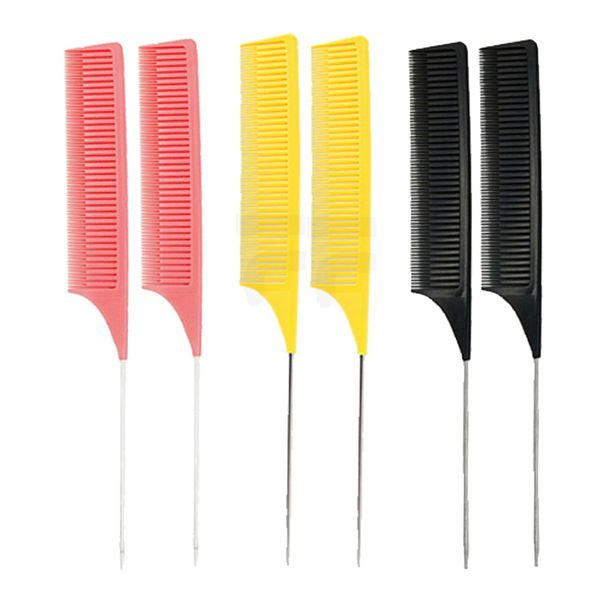 

6 pcs professional weaving highlighting foiling hair comb hair styling comb, Silver
