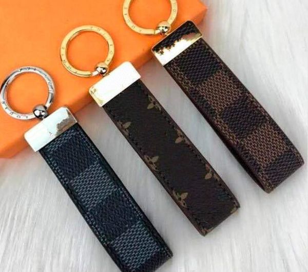 

new 3 colors fashion designer keyring pu leather car keychain women bag charm pendant accessories with box ing, Silver