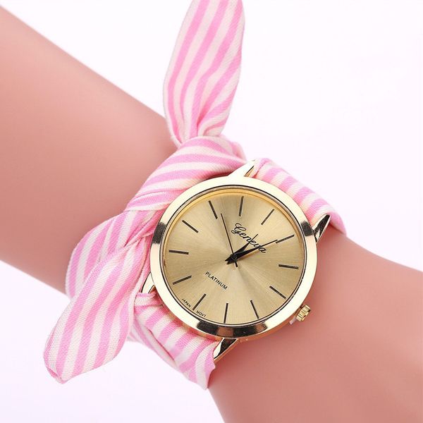 

fashion women's watches geneva cloth strap women wristwatch summer colorful ladies watches clock zegarek damski, Slivery;brown