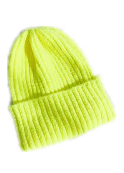 

women girls' solid color beanie ladies girls knitted soft ribbed warm winter hat female neon yellow green fuchsia orange hats, Blue;gray