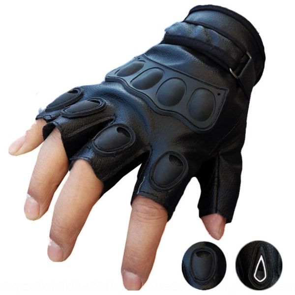 

pu кожи для мужчин и женщин езды противоскольжения альпинизма солнцезащитного крема спортивных и перчаток половины пальца перчатки, Black