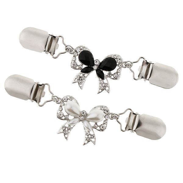 

2pcs rhinestone свитер кардиган клип гвардии клип шаль воротник рубашки pin клип, Gray