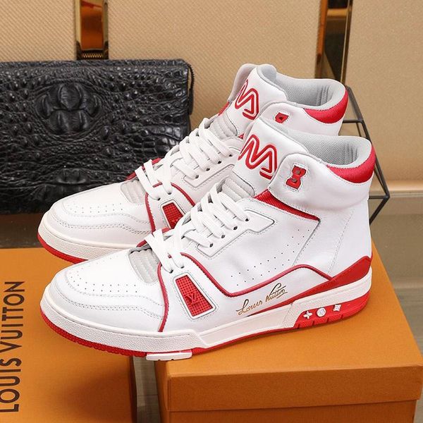 

2021 luxury men shoes fashion designer with original box outdoor trendy flat trainer sneaker mid -style mens shoes casual l