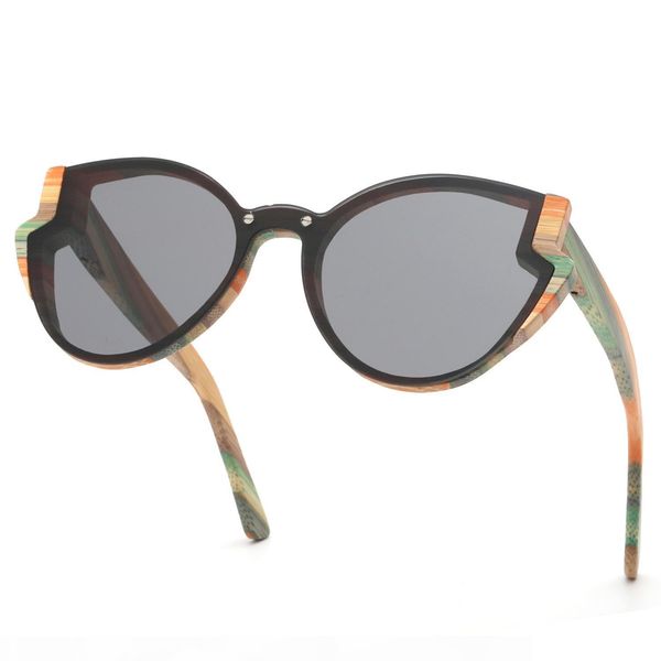 

skydove goggle color wood bamboo sunglasses woman designer sunglasses women 2020 cat eye sunglasses for girls t200511, White;black