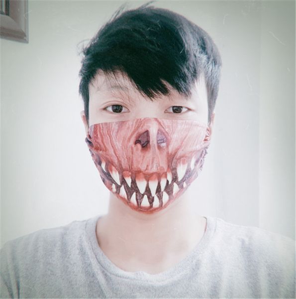 

halloween face mask funny reusable 3d painting pumpkin grimace cotton face mask reusable protective filters washable face mask