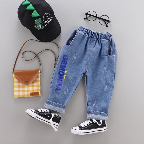 

2020 джинсы pantyclothing новые детские брюки мальчиков и мальчиков отпечатанные джинсы осень хлопка детские брюки, Blue