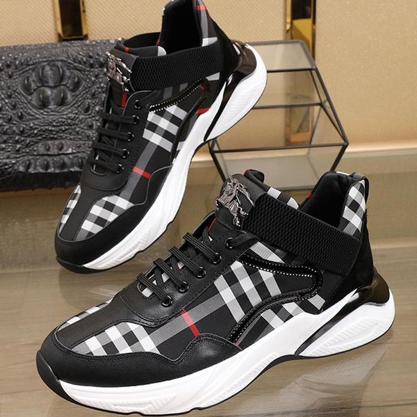 

new arrival mens shoes vintage sneakers comfortable autumn and winter sports shoes lace -up plus size designer men shoes with origin box, Black
