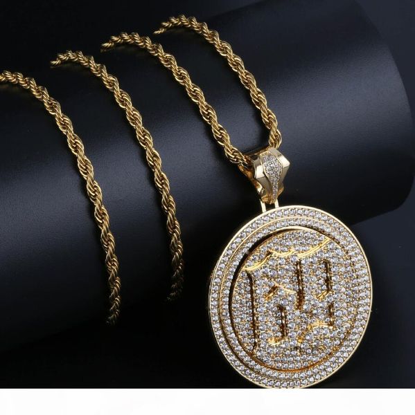 

designer jewelry zircon pendant necklace rapper 69 number circles rotatable necklace simple for fashion, Silver