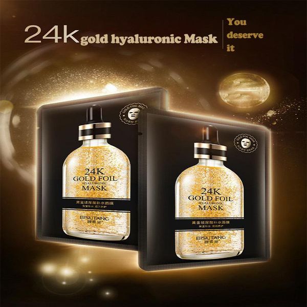 

24K gold foil Intensive Repair Thin and transparent skin Lighten pockmarks Black Face Skin Care Easy absorb Mascarilla Face mask