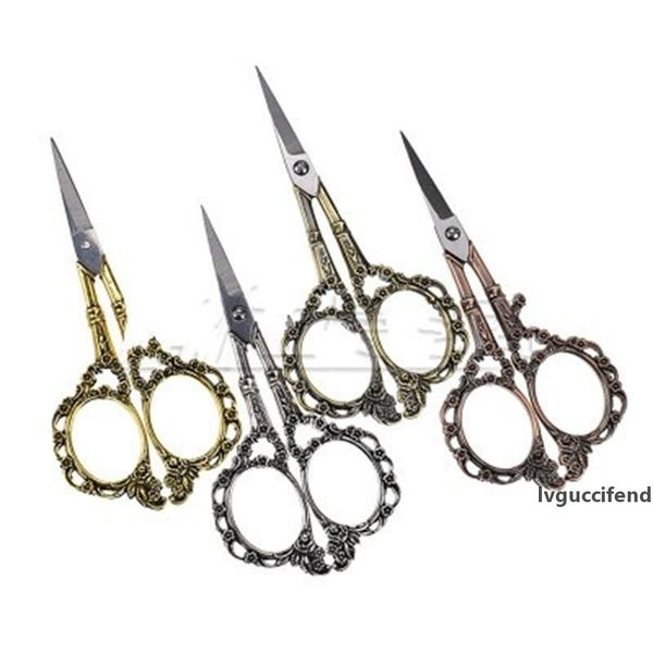 

classical plum blossom scissors retro stainless steel tailor scissors copper color hand tools home accessories multi function 15zm h1
