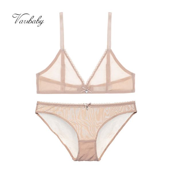 

bras sets varsbaby deep v transparent underwear mid-rise briefs wire bra set for women, Red;black