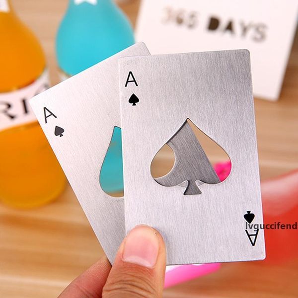 

poker playing card bottle opener stainless steel beer openers bar tools credit card soda beer bottle cap opener gifts kitchen tools