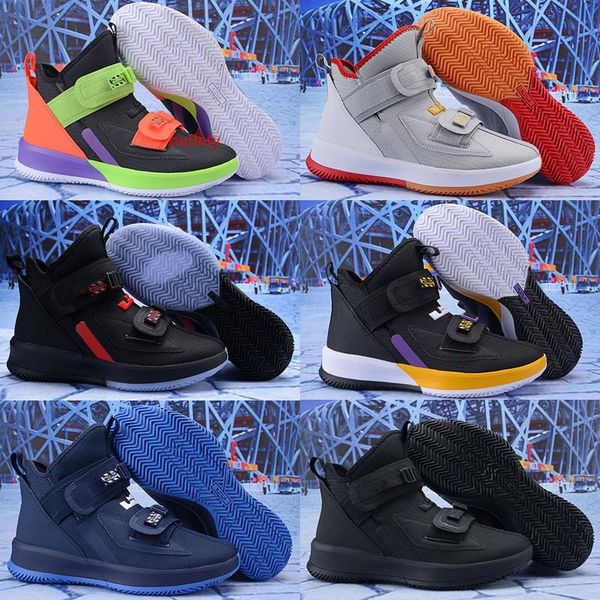 

2019 fashion jame soldier 13 xiii triple black gold ice blue mens basketball shoes soldiers 13s pull shoelaces sports sneakers 40-46