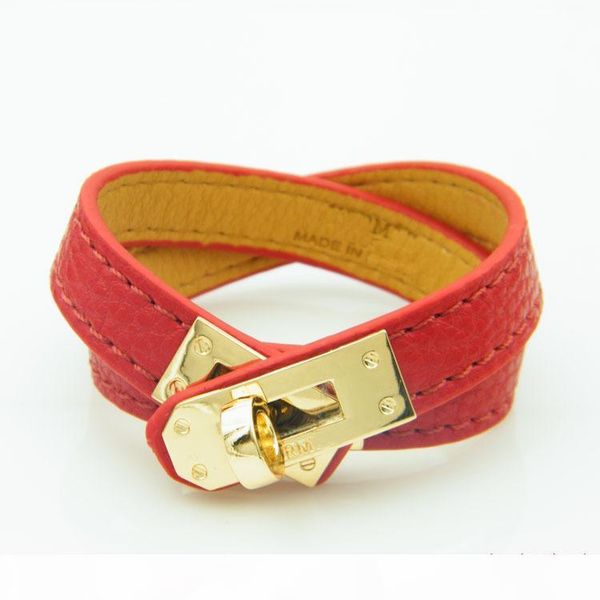 

vintage multilayer pu leather h bracelets for women cuff bangles men gold buckle wristband pulseras hombre male accessories jewelry, Golden;silver
