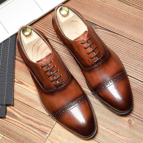 

men leather shoes business dress suit shoes men brand bullock genuine leather black laces wedding mens phenkang 2020