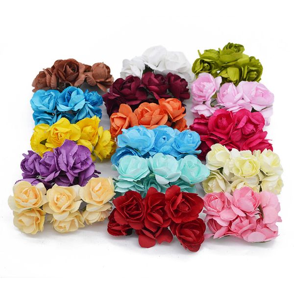 

144pcs 3cm multicolor artificial paper flower for wedding party decoration flower arranging artificial flowers bouquet of