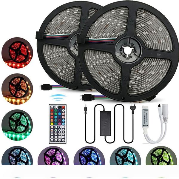 

LED Strip 12V Ribbon LED Light Strip RGB Tape SMD 5050 2835 Flexible 5M 10M Diode Tape with Remote Backlight for TV