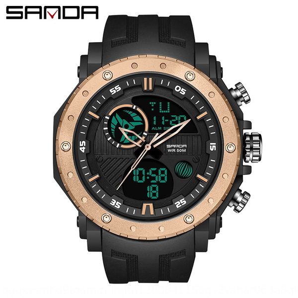 

gxray sanda luminous electronic korean intelligent multi-functional dual-display luminous electronic watch waterproof outdoor mountaineering, Blue