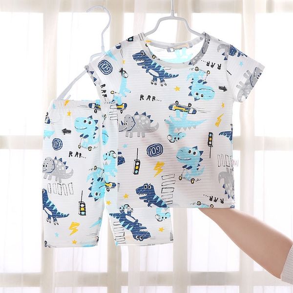

children's short sleeve bamboo cotton sleeping suit baby's home clothes thin cotton half home clothes shorts and shorts sleeve