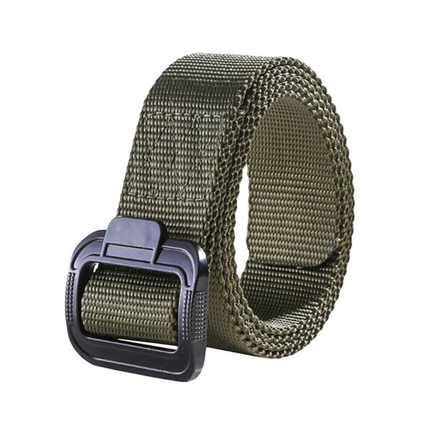 

men's outdoor tactical belt buckle belt 1.5 inch sports nylon casual mountain climbing, Black;gray