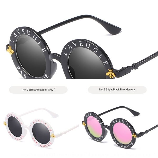 

new fashion sun letter round frame sunglasses bee sunglasses 15981
