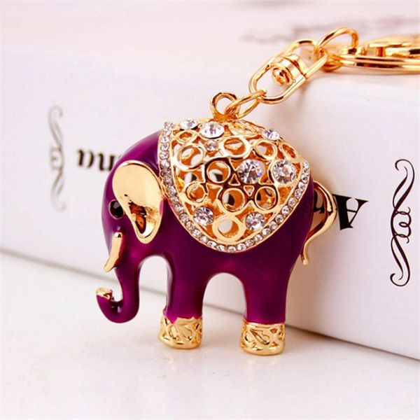 

new cute elephant animal keychains car keyring fashion key chain metal key ring holder souvenir gifts novelty trinket wholesale, Silver