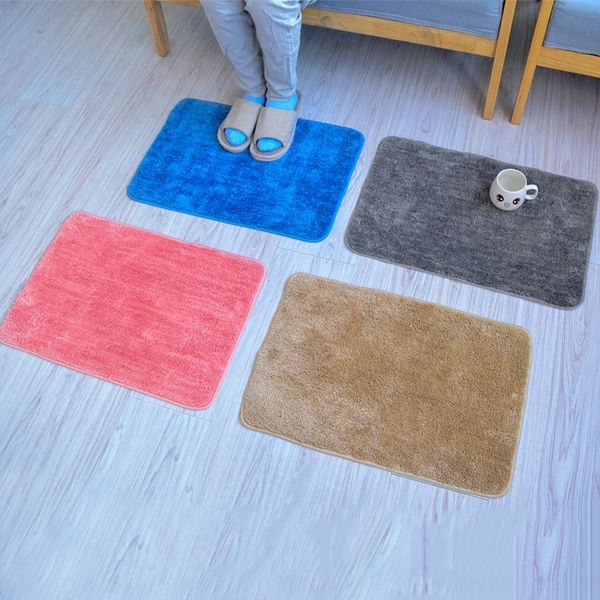 

simple plain color floor cake velvet absorbent bathroom non-slip cake carpet floor door mat foot mat household carpet