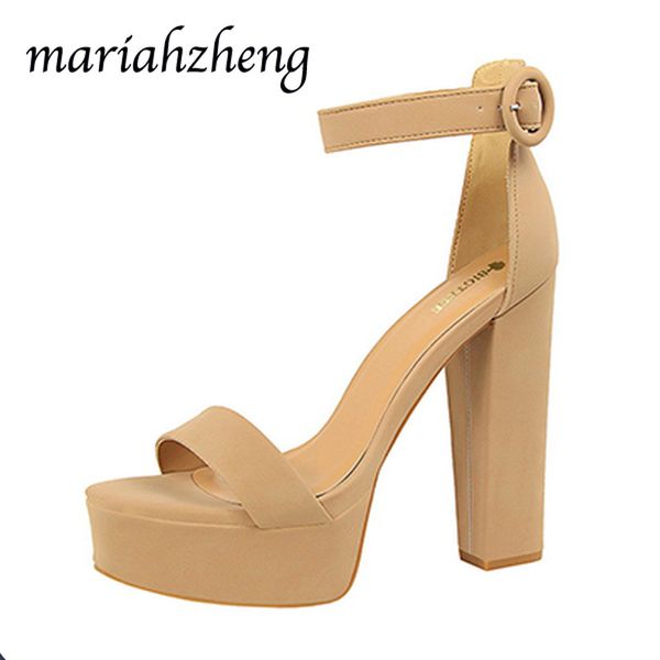 

leopard land13.5cm fashion thick heel super high heels women's shoes waterproof platform open toe belt buckle sandals ds, Black