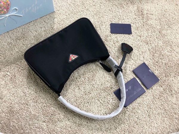 

new brand woman bags nylon purse crescent bag match fabric fluorescent tote handbags wallet tote summer bag d69, Black