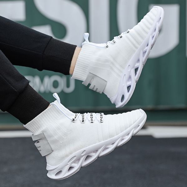 

high-socks socks shoes tide men's shoes high-quality fashion blade high-casual sneakers soft sole lace-up lightweight, Black