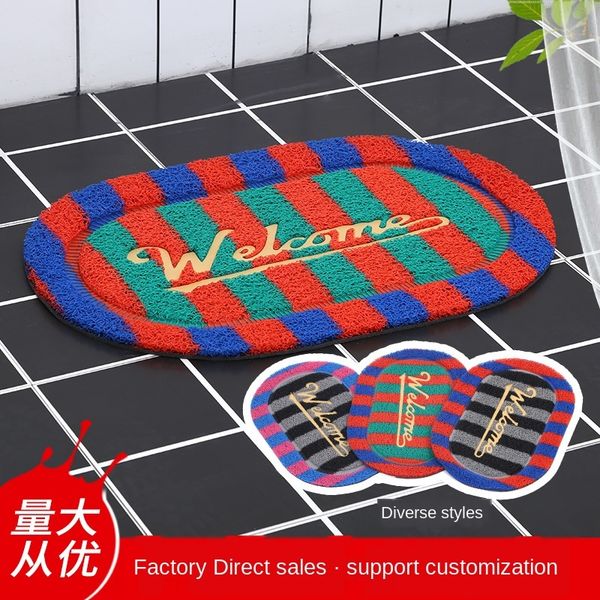 

word silk ring carpet floor home door foot mat welcome carpet silk ring anti-slip floor mat