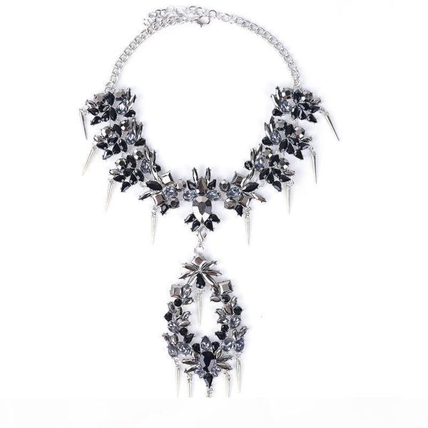 

new fashion rhinestone choker necklace women party gift necklace 2017 collier statement jewellery personalized necklace, Golden;silver