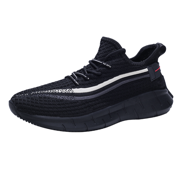 

summer men's running shoes casual style sneakaer 2020 breathable comfortable knitted upper rubber sole shoes white/black
