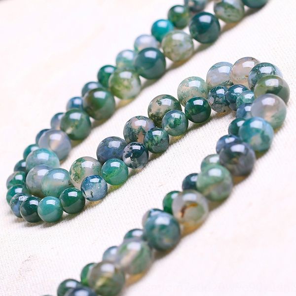 

natural aquatic round diy semi-finished aquatic agate cut loose beads diy agate matching beads, Silver