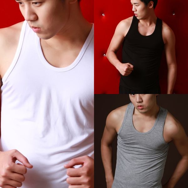 

2020 new men' modal fitness sweat-absorbing 2020 new men' modal vest fitness sweat-absorbing vest, White;black