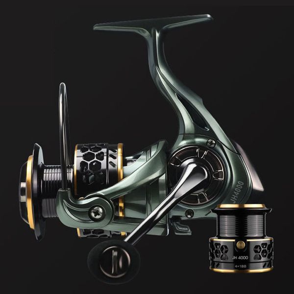 

walk fish new fishing reel all metal jh3000 4000 double metal spool handle squid saltwater carp fishing reels coil spinning reel