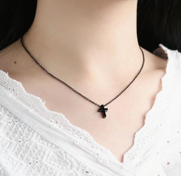 

mini cross pendant necklace new arrival stainless steel link chain cross necklace for man women christians, Silver