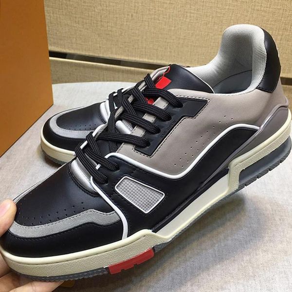 

casual shoes for men trainer sneaker lace -up mens shoes fashion sneaker flats zapatos de hombre le306 luxury with origin box men shoes, Black